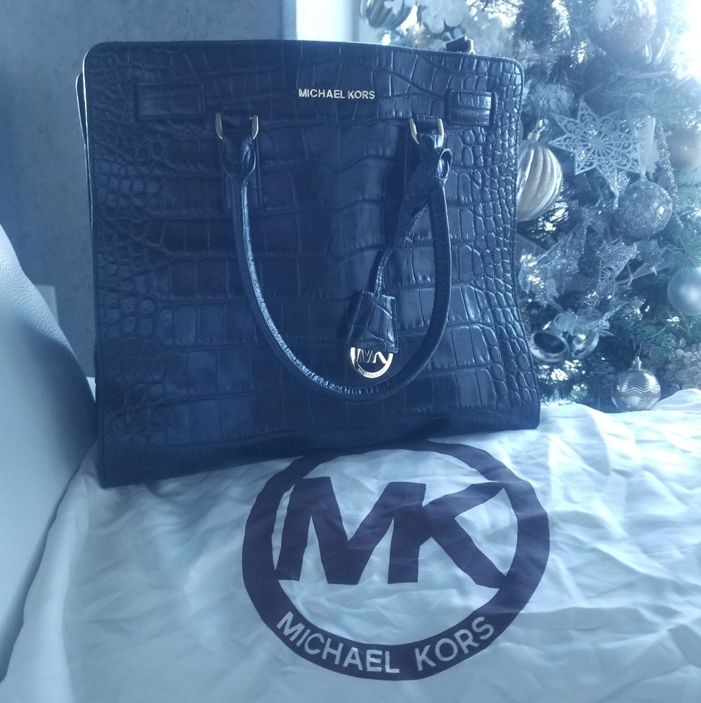 Michael Kors crocodile embossed large Dillon tote